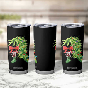 Funny Christmas Pig In Green Hand Naughty Tumbler Cup Pet Lover Gift TS12 Print Your Wear