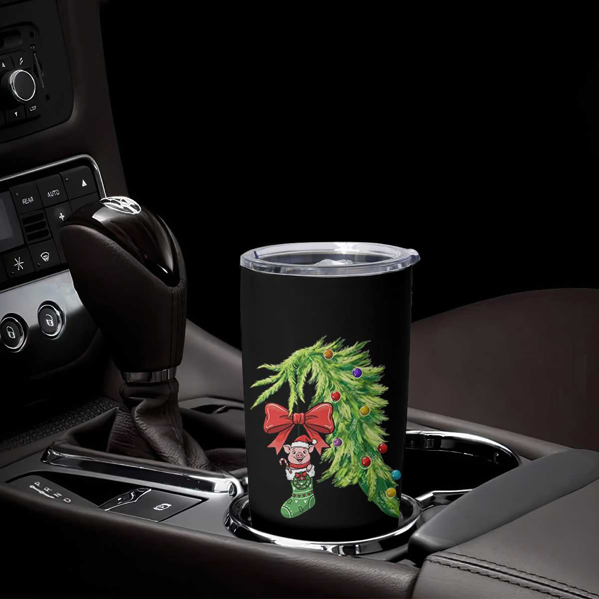 Funny Christmas Pig In Green Hand Naughty Tumbler Cup Pet Lover Gift TS12 Print Your Wear