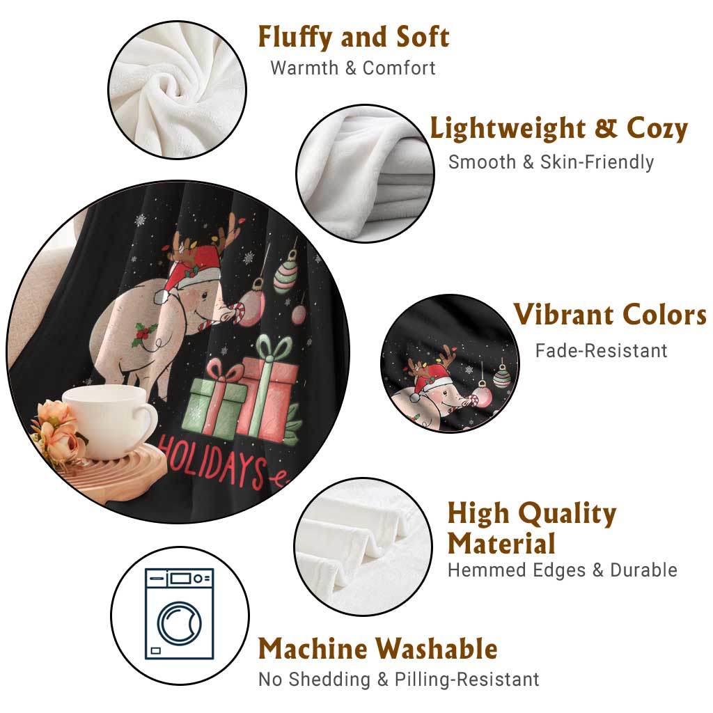 Oinky Holidays Throw Blanket Funny Christmas Pig Lover Gift TS12 Print Your Wear