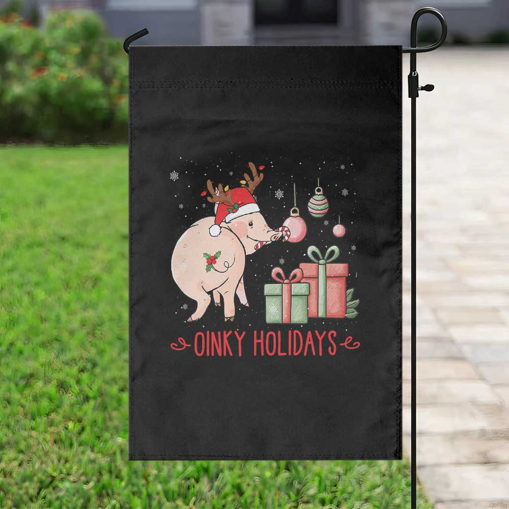 Oinky Holidays Garden Flag Funny Christmas Pig Lover Gift TS12 Print Your Wear