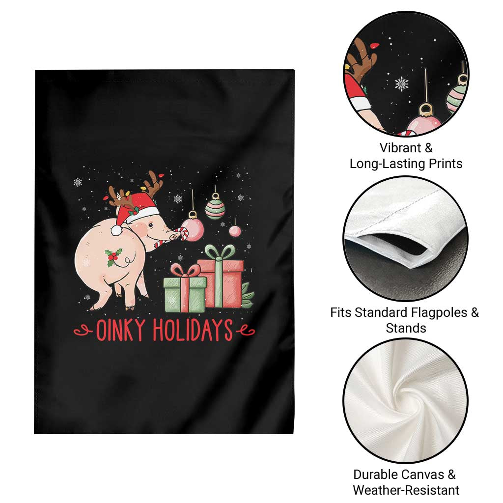 Oinky Holidays Garden Flag Funny Christmas Pig Lover Gift TS12 Print Your Wear