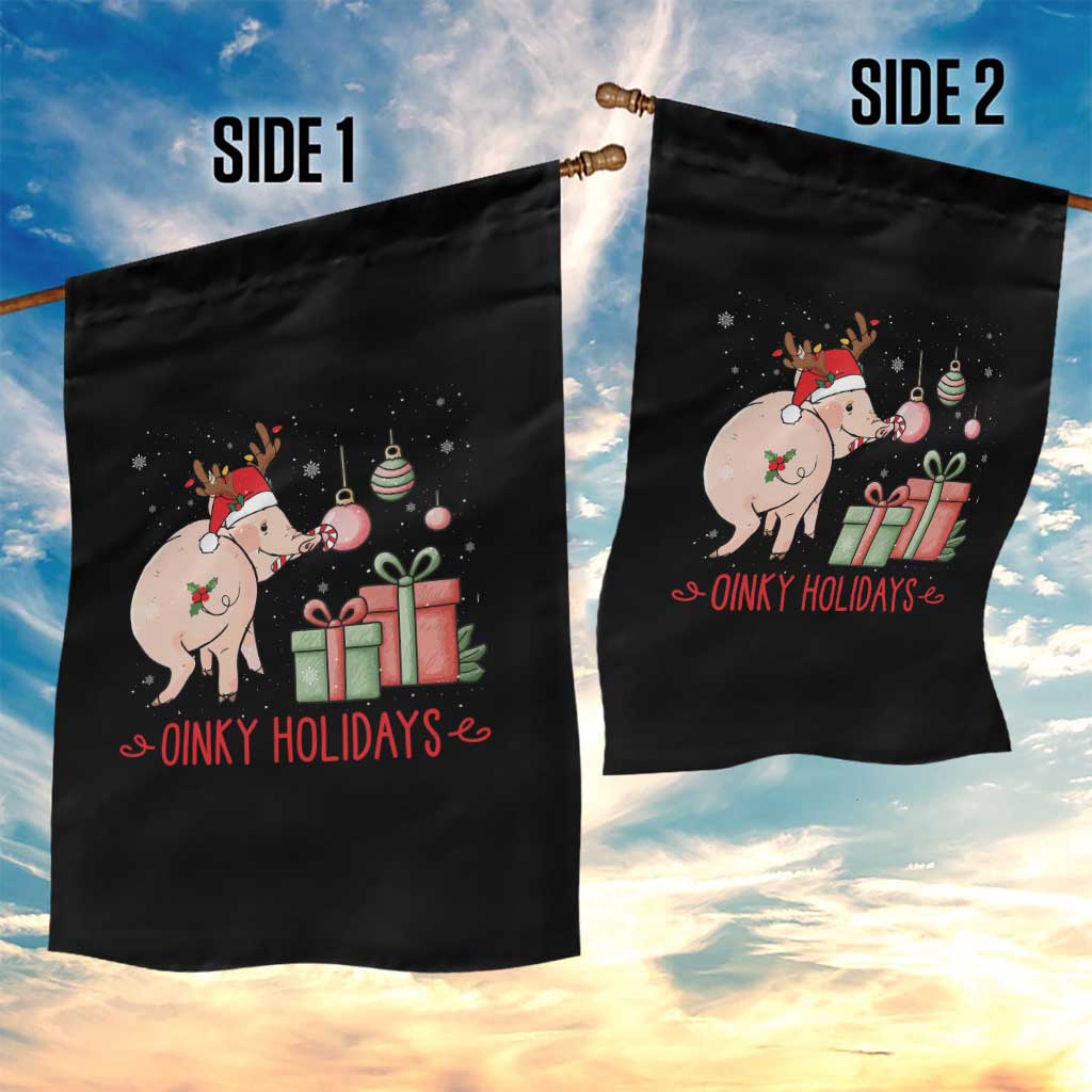 Oinky Holidays Garden Flag Funny Christmas Pig Lover Gift TS12 Print Your Wear
