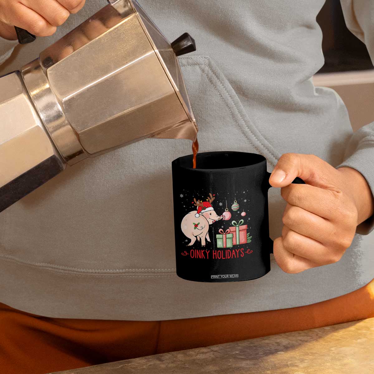 Oinky Holidays Coffee Mug Funny Christmas Pig Lover Gift TS12 Print Your Wear