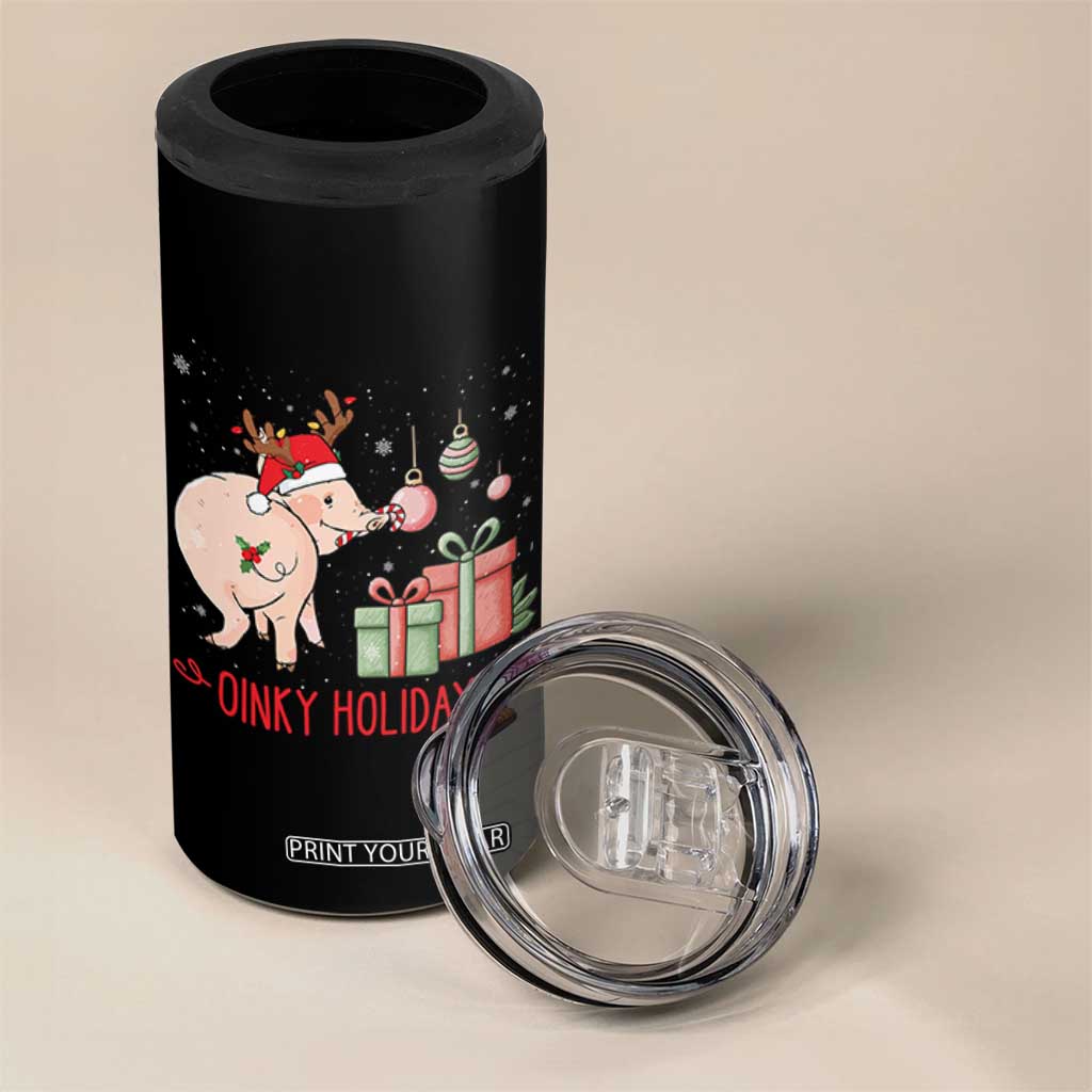 Oinky Holidays 4 in 1 Can Cooler Tumbler Funny Christmas Pig Lover Gift TS12 Print Your Wear