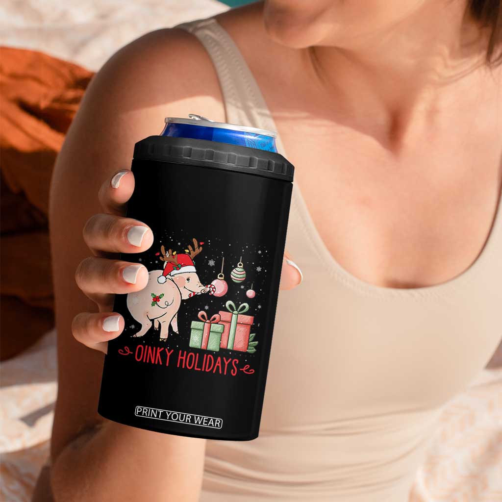 Oinky Holidays 4 in 1 Can Cooler Tumbler Funny Christmas Pig Lover Gift TS12 Print Your Wear