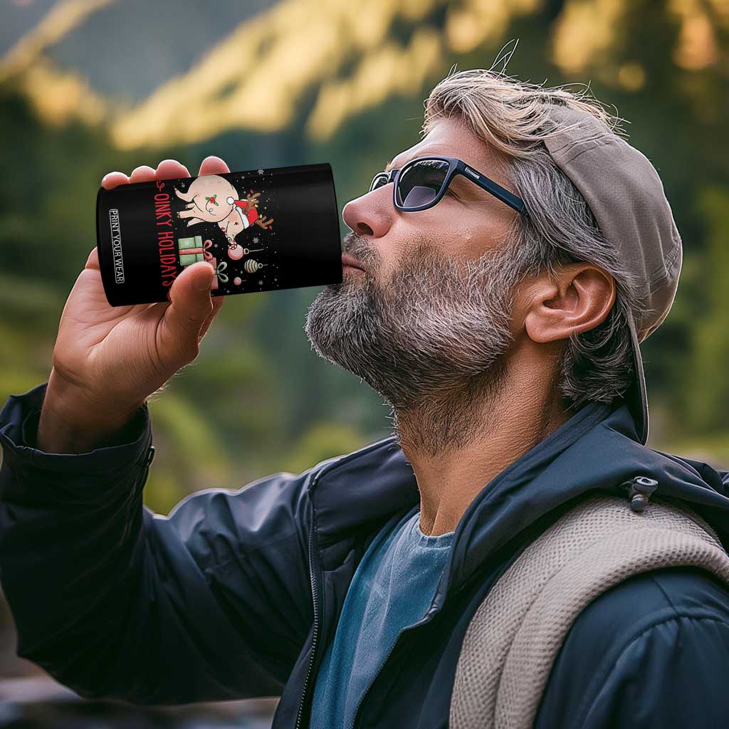 Oinky Holidays 4 in 1 Can Cooler Tumbler Funny Christmas Pig Lover Gift TS12 Print Your Wear