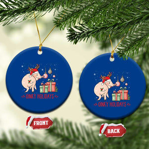 Oinky Holidays Ceramic Ornament Funny Christmas Pig Lover Gift TS12 1pc Blue Print Your Wear