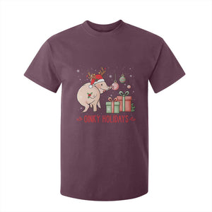 Oinky Holidays T Shirt For Kid Funny Christmas Pig Lover Gift TS12 Maroon Print Your Wear