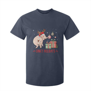 Oinky Holidays T Shirt For Kid Funny Christmas Pig Lover Gift TS12 Navy Print Your Wear