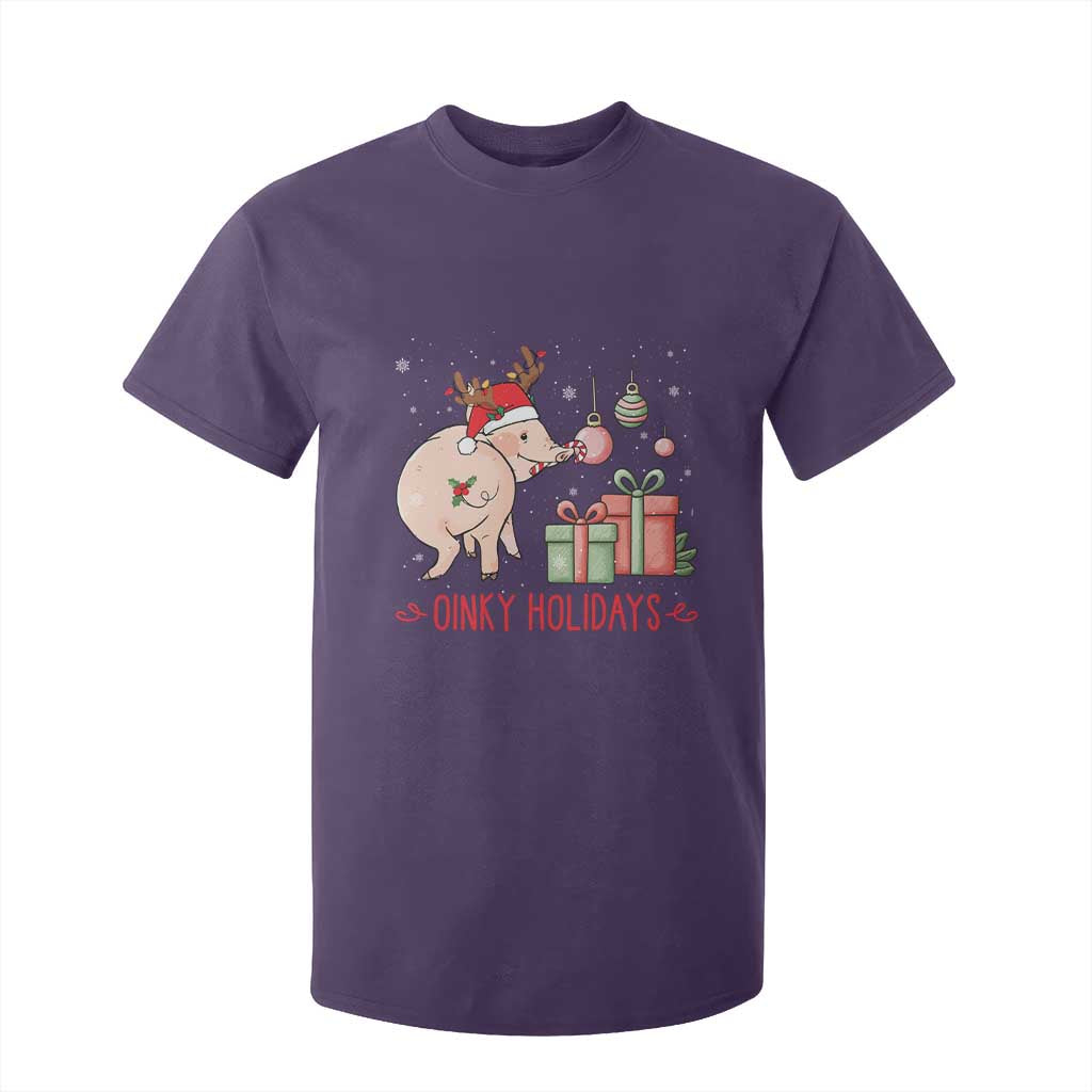 Oinky Holidays T Shirt For Kid Funny Christmas Pig Lover Gift TS12 Purple Print Your Wear
