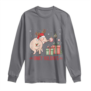 Oinky Holidays Long Sleeve Shirt Funny Christmas Pig Lover Gift TS12 Charcoal Print Your Wear