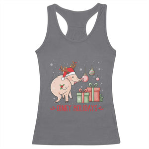 Oinky Holidays Racerback Tank Top Funny Christmas Pig Lover Gift TS12 Charcoal Print Your Wear