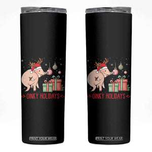 Oinky Holidays Skinny Tumbler Funny Christmas Pig Lover Gift TS12 Black Print Your Wear