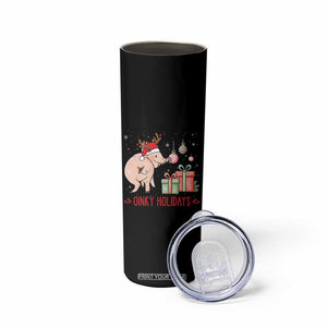 Oinky Holidays Skinny Tumbler Funny Christmas Pig Lover Gift TS12 Print Your Wear