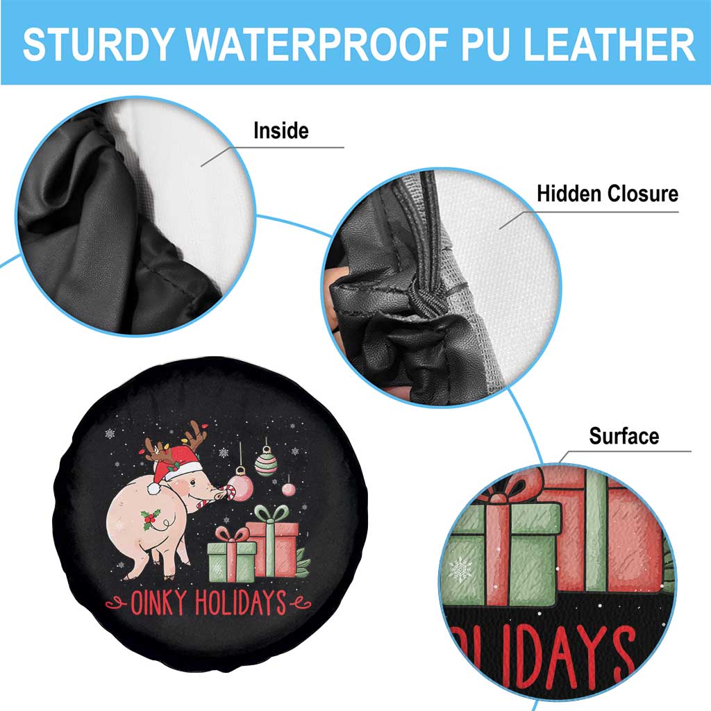 Oinky Holidays Spare Tire Cover Funny Christmas Pig Lover Gift TS12 Print Your Wear