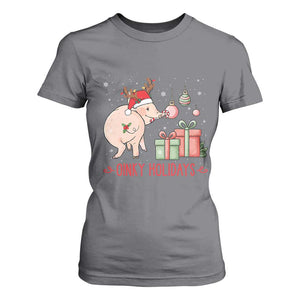 Oinky Holidays T Shirt For Women Funny Christmas Pig Lover Gift TS12 Charcoal Print Your Wear