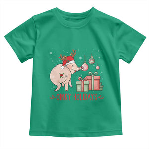 Oinky Holidays Toddler T Shirt Funny Christmas Pig Lover Gift TS12 Irish Green Print Your Wear