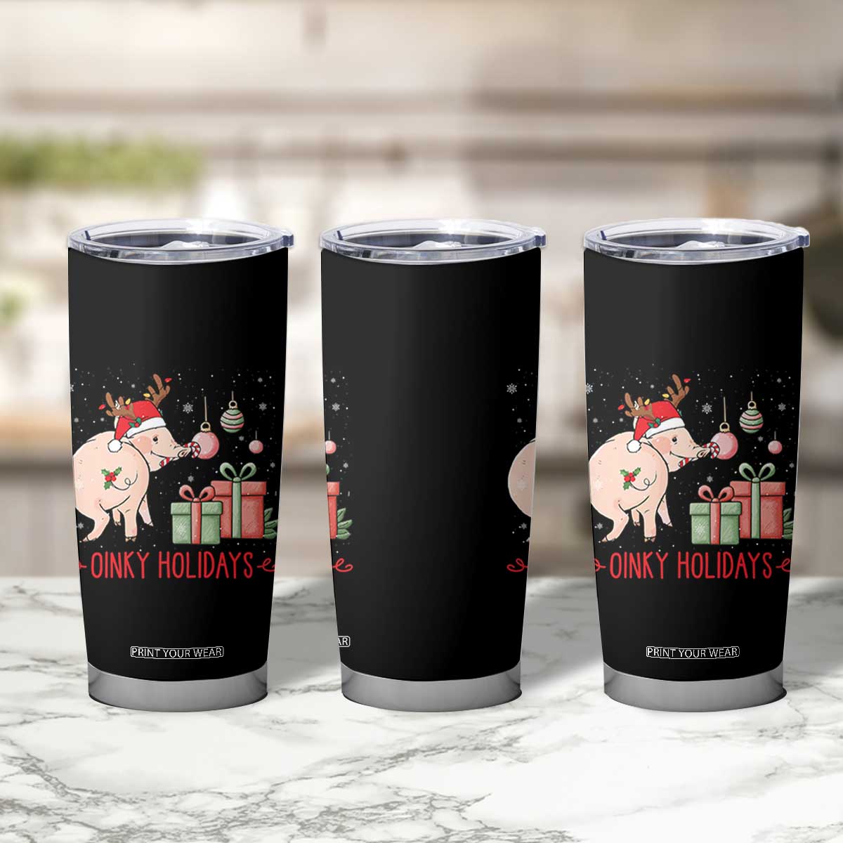 Oinky Holidays Tumbler Cup Funny Christmas Pig Lover Gift TS12 Print Your Wear