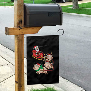 Santa Pig Sleigh Crew Garden Flag Funny Christmas Pig Lover Gift TS12 Print Your Wear