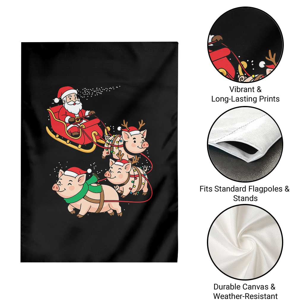Santa Pig Sleigh Crew Garden Flag Funny Christmas Pig Lover Gift TS12 Print Your Wear