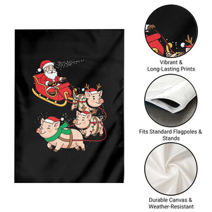Santa Pig Sleigh Crew Garden Flag Funny Christmas Pig Lover Gift TS12 Print Your Wear