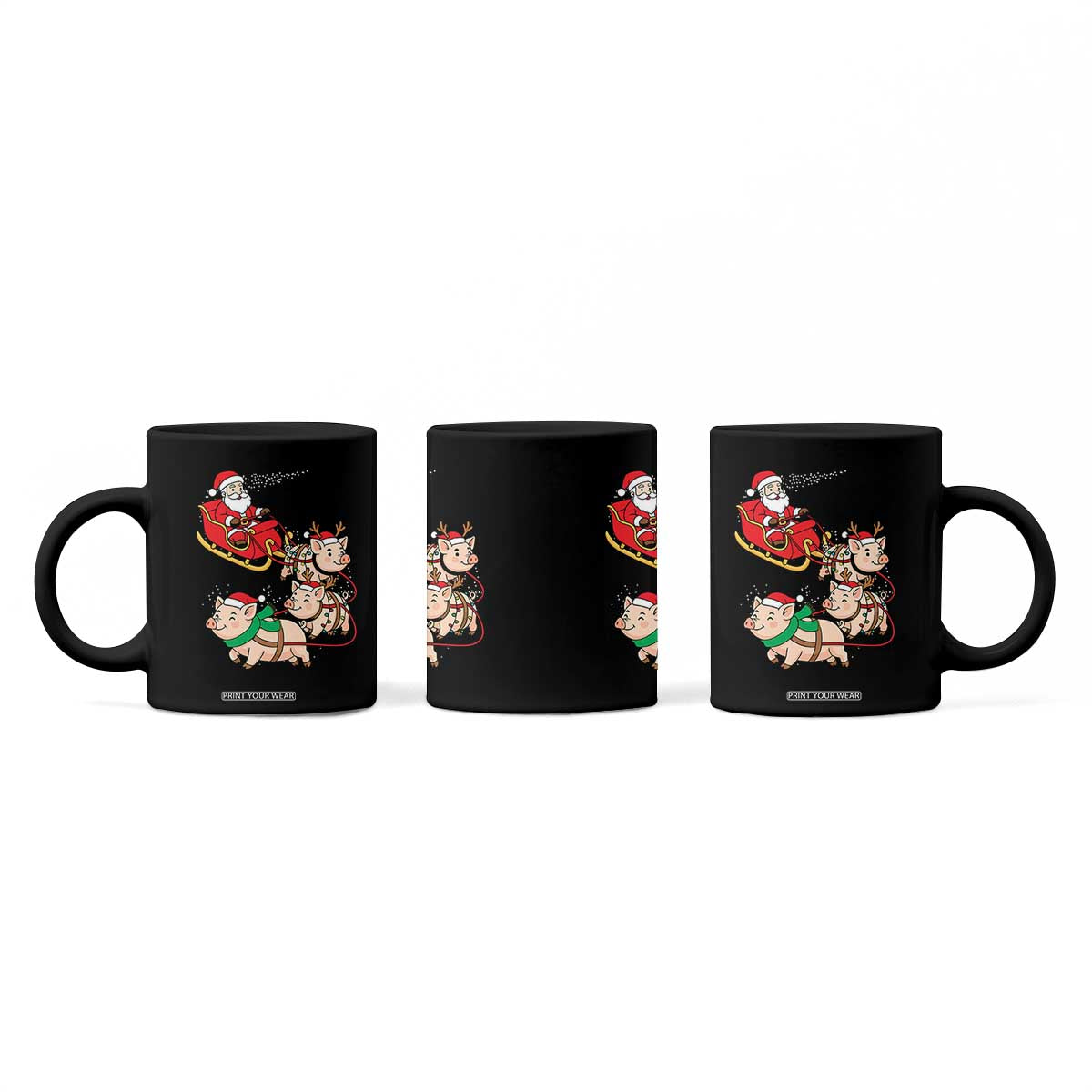 Santa Pig Sleigh Crew Coffee Mug Funny Christmas Pig Lover Gift TS12 Print Your Wear
