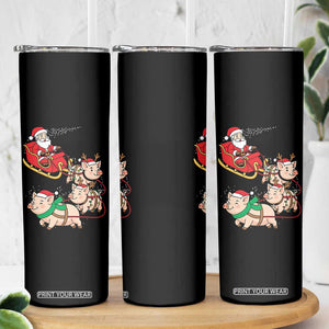 Santa Pig Sleigh Crew Skinny Tumbler Funny Christmas Pig Lover Gift TS12 Print Your Wear