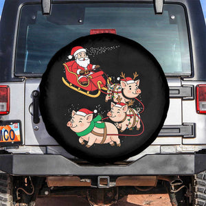 Santa Pig Sleigh Crew Spare Tire Cover Funny Christmas Pig Lover Gift TS12 No hole Black Print Your Wear