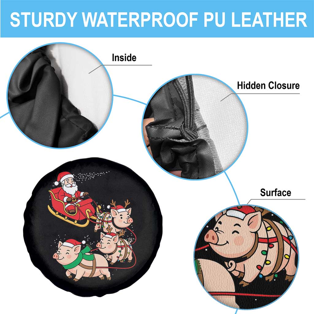 Santa Pig Sleigh Crew Spare Tire Cover Funny Christmas Pig Lover Gift TS12 Print Your Wear