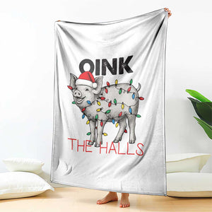 Oink The Halls Throw Blanket Funny Christmas Pig Lover Gift TS12 Print Your Wear