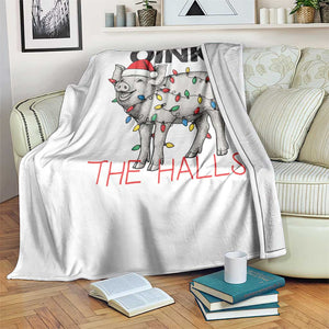 Oink The Halls Throw Blanket Funny Christmas Pig Lover Gift TS12 Print Your Wear