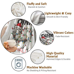 Oink The Halls Throw Blanket Funny Christmas Pig Lover Gift TS12 Print Your Wear