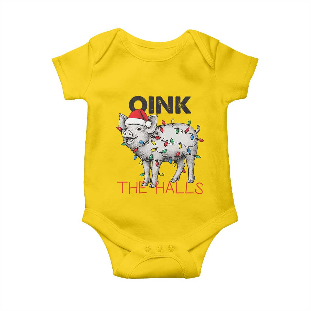 Oink The Halls Baby Onesie Funny Christmas Pig Lover Gift TS12 Daisy Print Your Wear