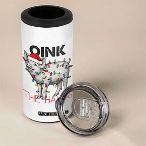 Oink The Halls 4 in 1 Can Cooler Tumbler Funny Christmas Pig Lover Gift TS12 Print Your Wear