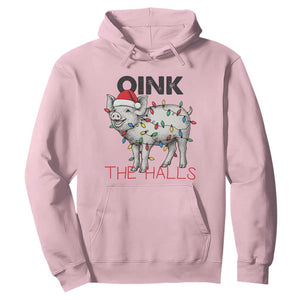 Oink The Halls Hoodie Funny Christmas Pig Lover Gift TS12 Light Pink Print Your Wear