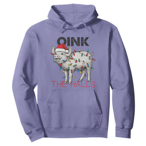 Oink The Halls Hoodie Funny Christmas Pig Lover Gift TS12 Violet Print Your Wear