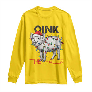 Oink The Halls Long Sleeve Shirt Funny Christmas Pig Lover Gift TS12 Daisy Print Your Wear
