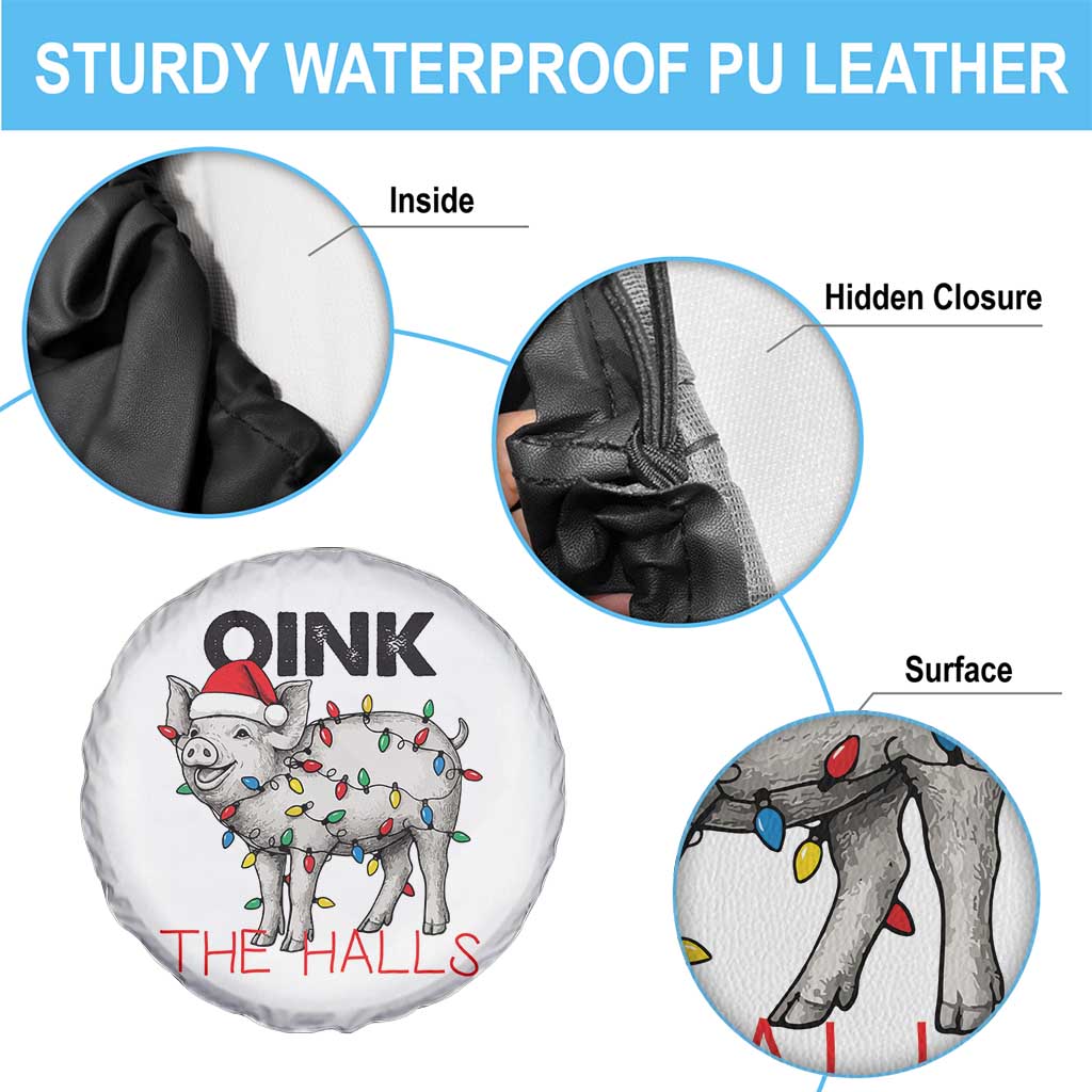 Oink The Halls Spare Tire Cover Funny Christmas Pig Lover Gift TS12 Print Your Wear