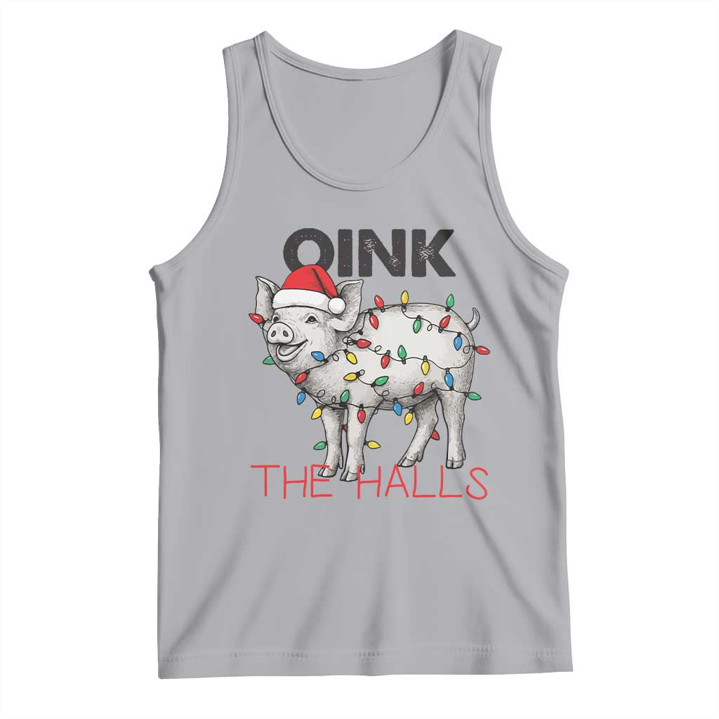 Oink The Halls Tank Top Funny Christmas Pig Lover Gift TS12 Athletic Heather Print Your Wear
