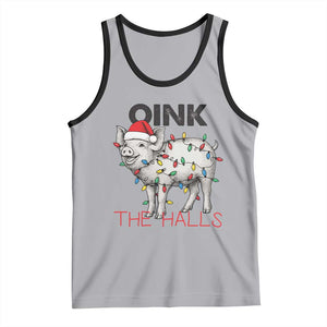 Oink The Halls Tank Top Funny Christmas Pig Lover Gift TS12 Athletic Heather Black Print Your Wear