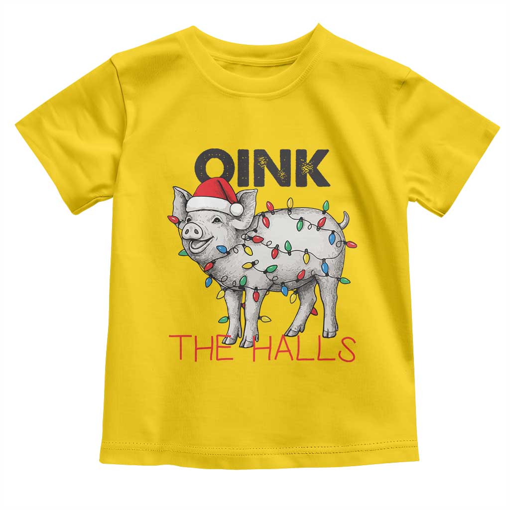 Oink The Halls Toddler T Shirt Funny Christmas Pig Lover Gift TS12 Daisy Print Your Wear