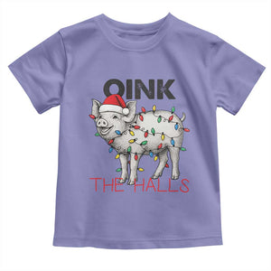 Oink The Halls Toddler T Shirt Funny Christmas Pig Lover Gift TS12 Violet Print Your Wear