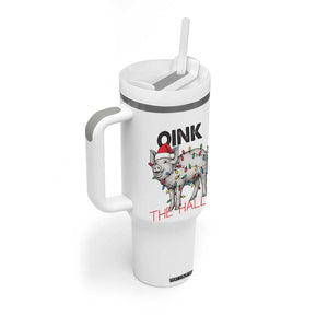 Oink The Halls Tumbler With Handle Funny Christmas Pig Lover Gift TS12 Print Your Wear