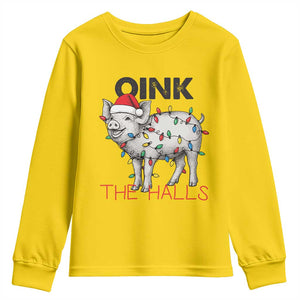 Oink The Halls Youth Sweatshirt Funny Christmas Pig Lover Gift TS12 Daisy Print Your Wear