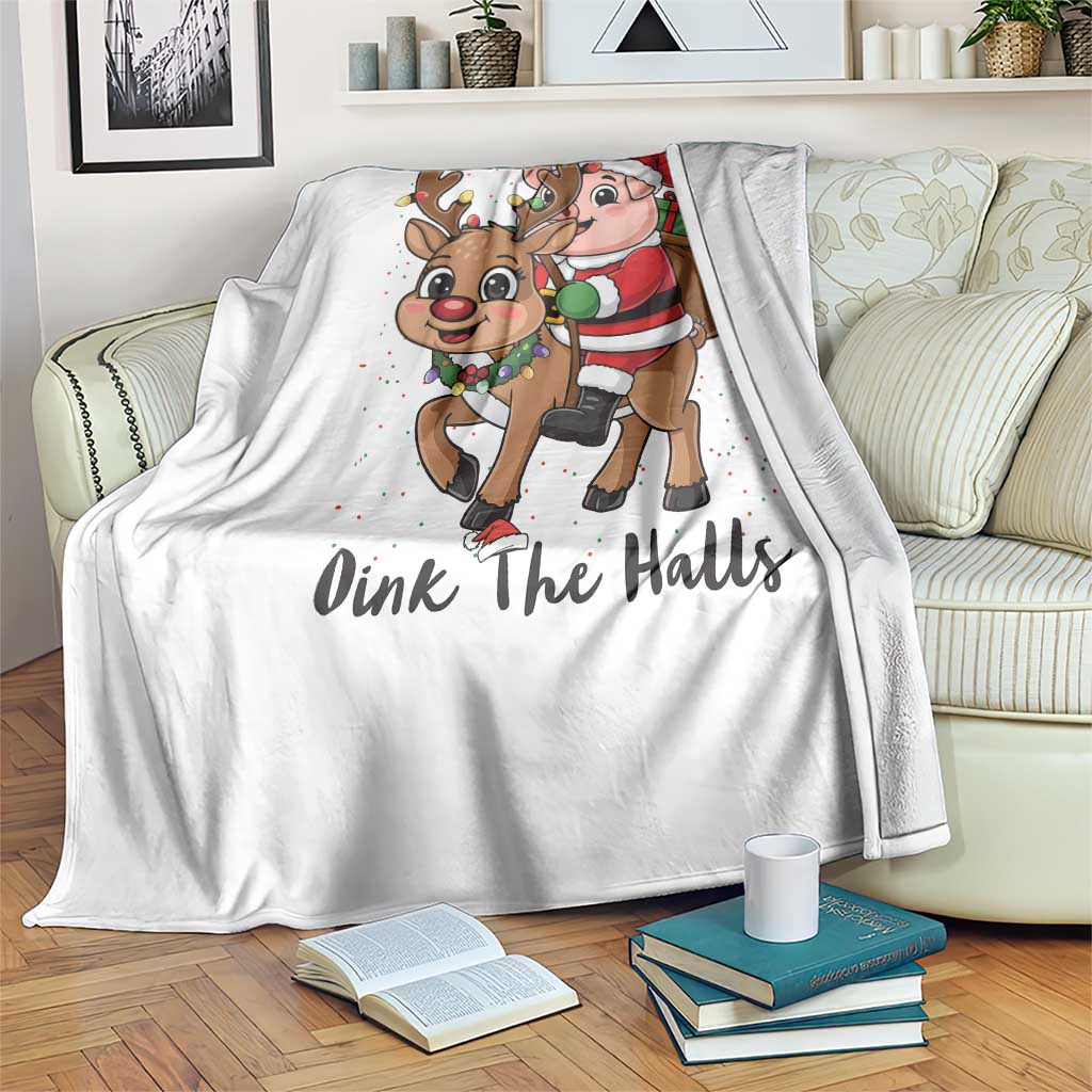 Oink The Halls Throw Blanket Pig Christmas Farm Life Gift TS12 Print Your Wear