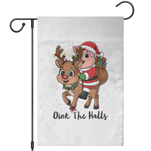 Oink The Halls Garden Flag Pig Christmas Farm Life Gift TS12 White Print Your Wear