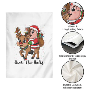 Oink The Halls Garden Flag Pig Christmas Farm Life Gift TS12 Print Your Wear
