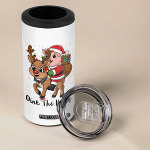 Oink The Halls 4 in 1 Can Cooler Tumbler Pig Christmas Farm Life Gift TS12 Print Your Wear
