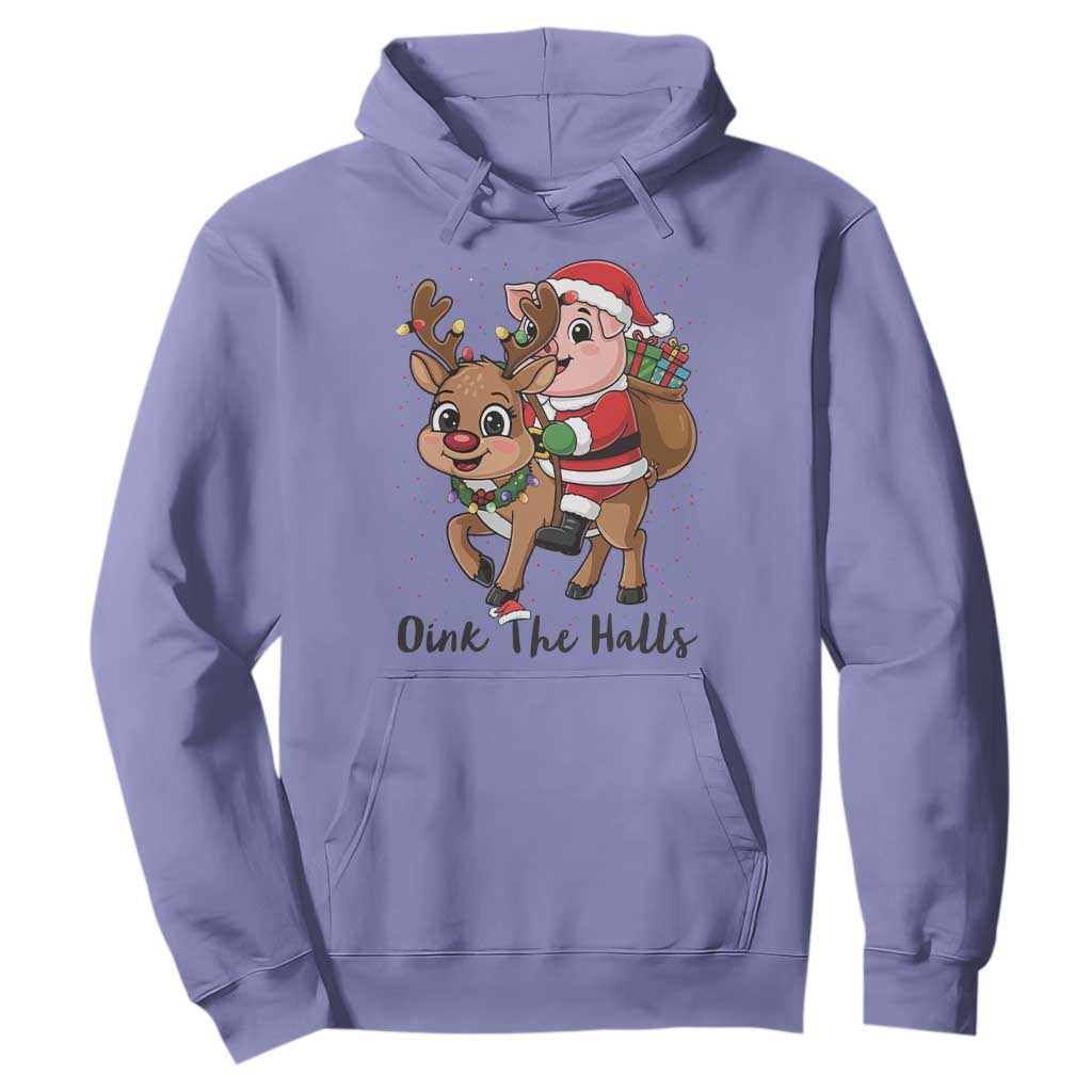 Oink The Halls Hoodie Pig Christmas Farm Life Gift TS12 Violet Print Your Wear