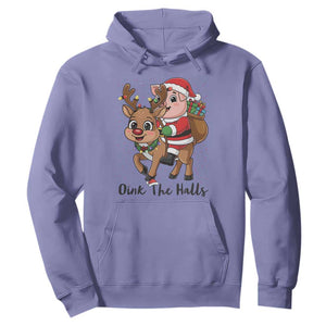 Oink The Halls Hoodie Pig Christmas Farm Life Gift TS12 Violet Print Your Wear